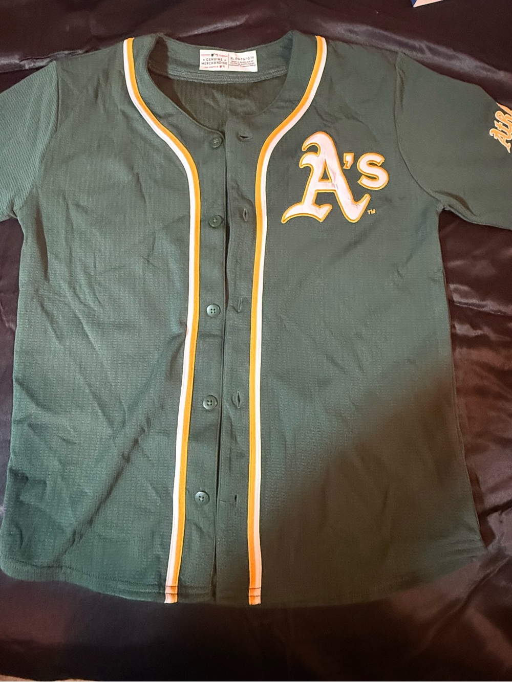 Genuine Merchandise Green and Yellow Oakland A's Kids Baseball Jersey